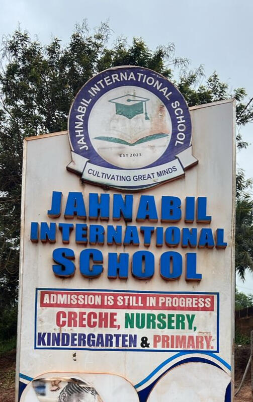 Jahnabil International School signboard — Agyementi Berekuso Road, Aburi Ghana